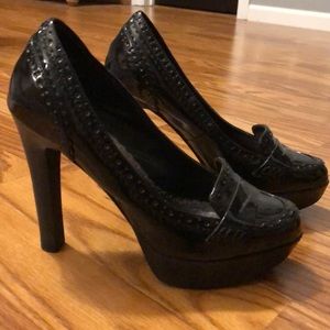 Mary Jane style black heels